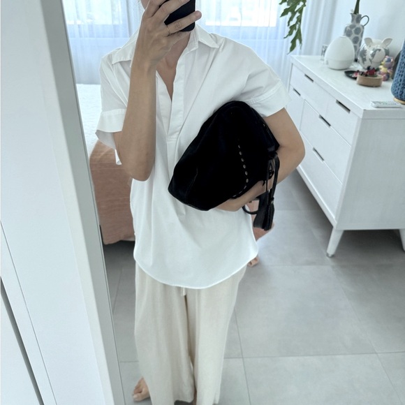 Marlon: made in Italy- Black Calf leather Studded Slouchy Tote. - Picture 3 of 5